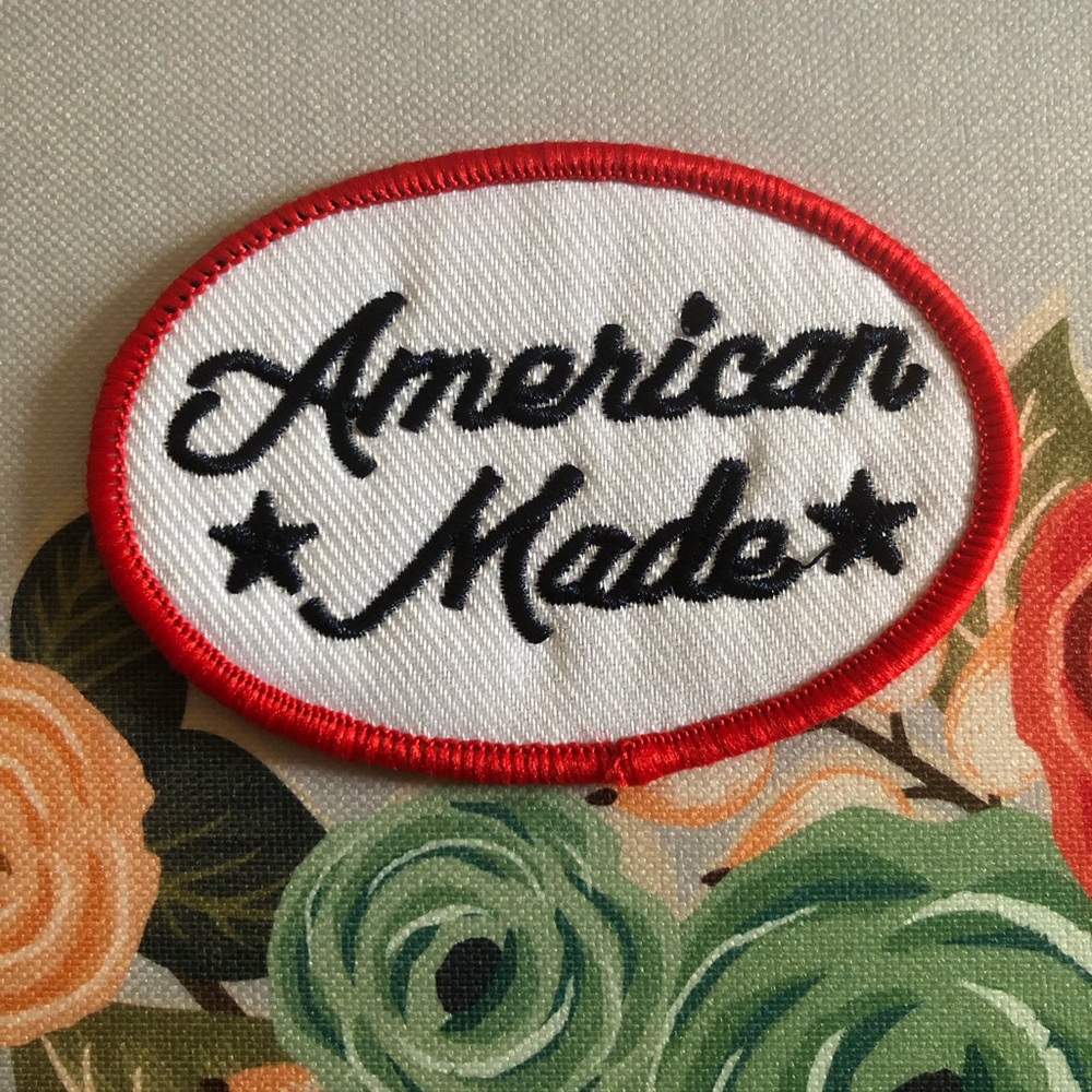American Made Red & White Embroidered Patch - Women Accessories
